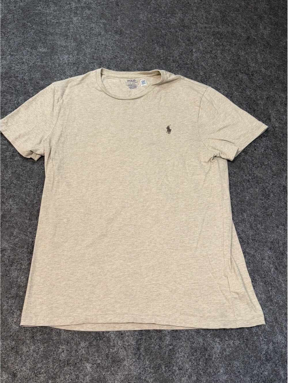 Polo Ralph Lauren Custom Slim Fit T-Shirt Mens L Beige Pony Logo Cotton
